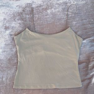 Leith nude cropped tank with built in bra. Size medium